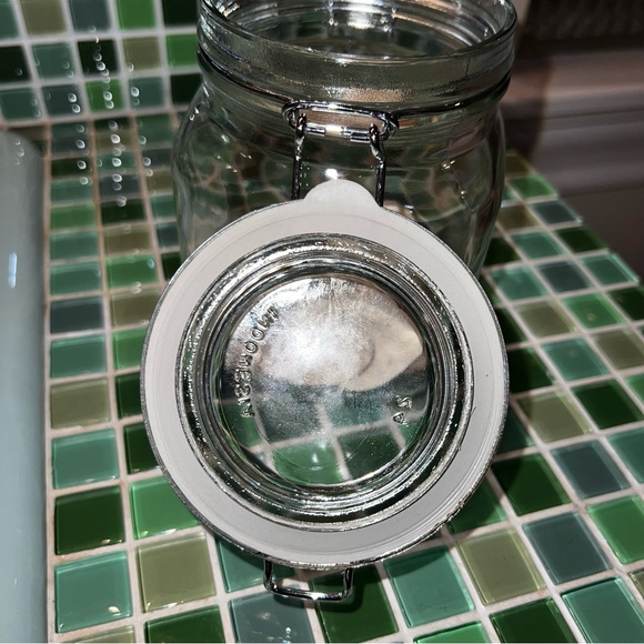 KIG Glass mason Jar rubber locking hinged lid 140 wooden hearts 1 1/2” - Picture 5 of 11